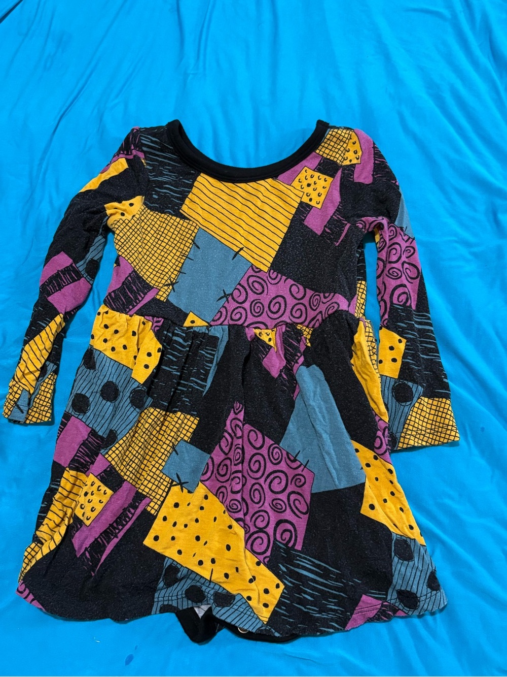 Little Sleepies Black Neckline Colorful Yellow Pink Patchwork Onesie
